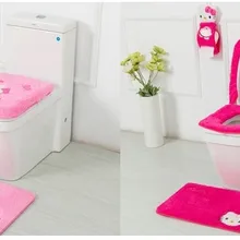 Hello kitty набор для ванной комнаты чехол для унитаза коврик для ванной бумажный держатель Крышка на унитаз крышка 4 шт./компл. подушка для унитаза коробка для салфеток