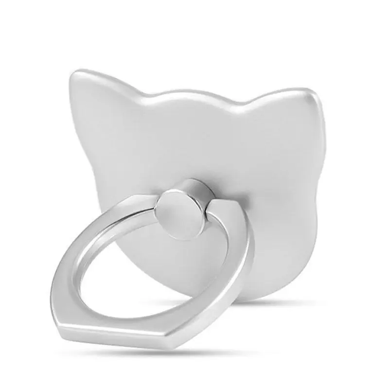 

1000pcs/lot 360 Degree Finger Ring Cat Head Ring Cartoon Mobile Phone Smartphone Stand Holder For all Smart Phone Luxury Models