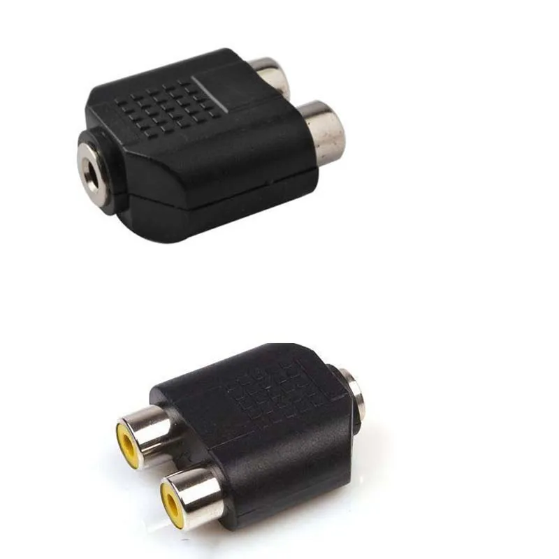 10pcs 1 Female to 2 RCA AV Audio Y Splitter Adapter Plug Converter 3.5mm | Электроника