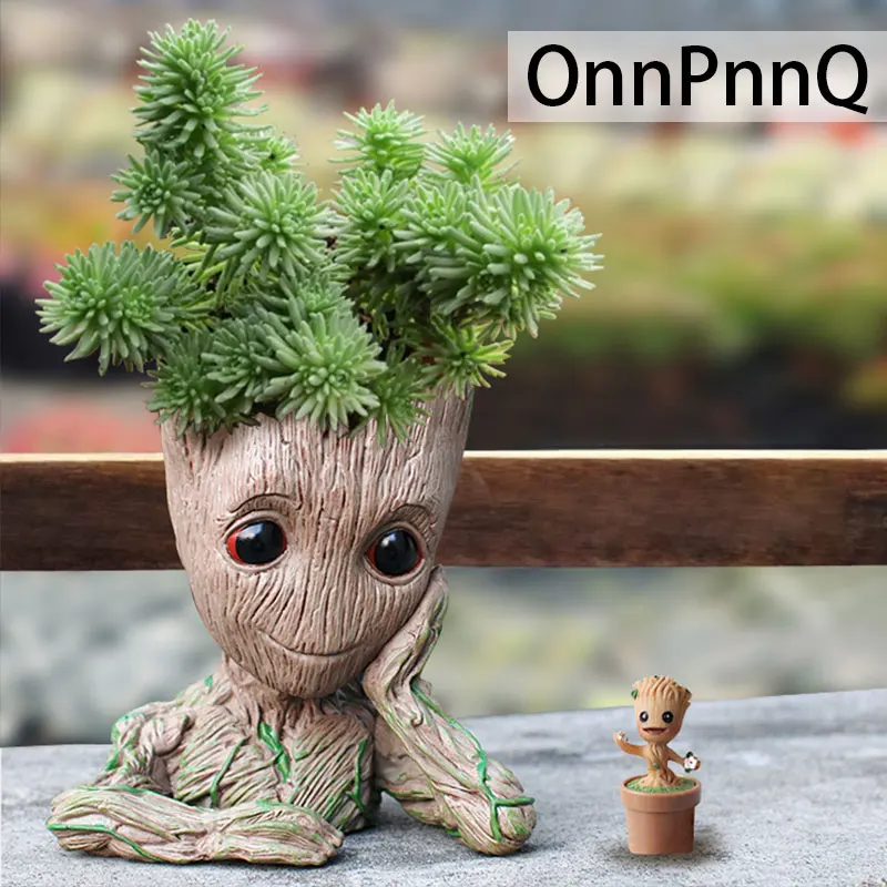 

Home Decoration Desktop Ornaments Galactic Guard Groot The Flower Vase PVC Model Doll Flower Arrangement