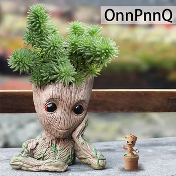 

Home Decoration Desktop Ornaments Galactic Guard Groot The Flower Vase PVC Model Doll Flower Arrangement