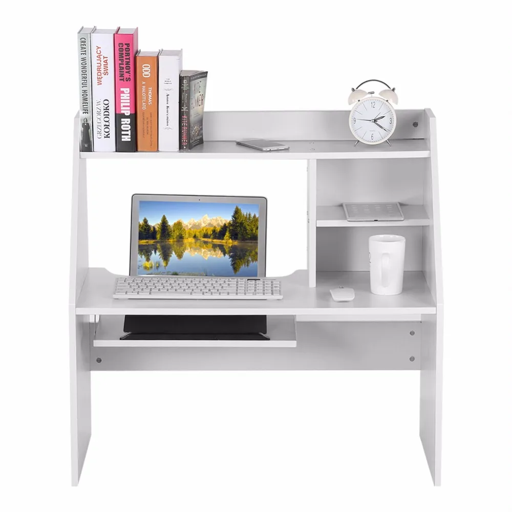 

Wooden Practical Storage Shelf Computer Laptop Study Desk Table Organizer Suitable For Dormitory Bed/Carpet