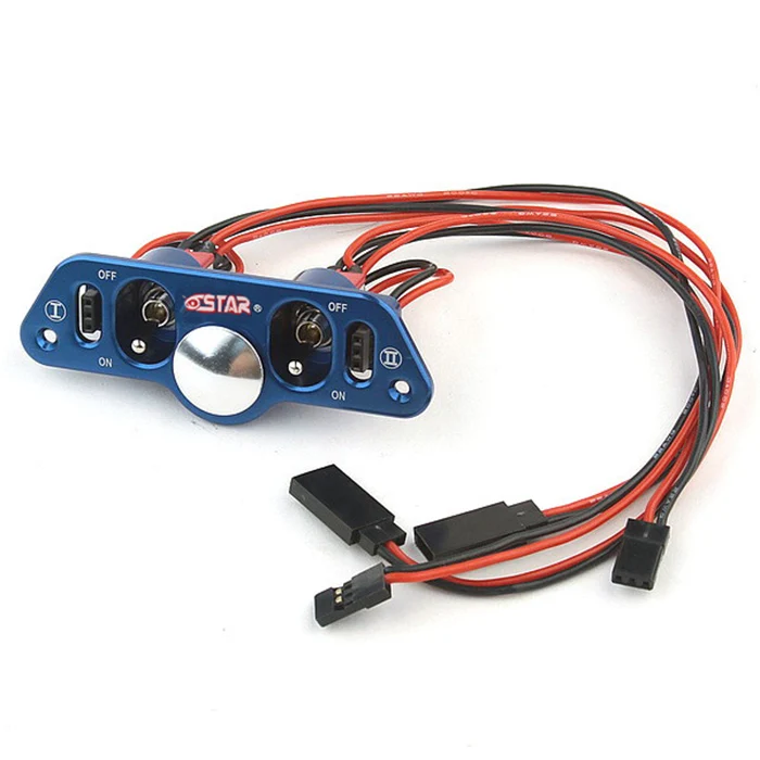 

F08029 Brand Heavy Duty Metal Dual Power Switch with Fuel Dot Blue for RC Helicopter Car Boat Aircraft Engine Part + FS