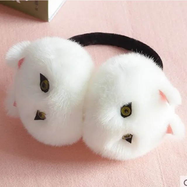 Winter Autumn Warm Faux Fur Ear Muffs Cute Cat Ear Earflap Rabbit Fur