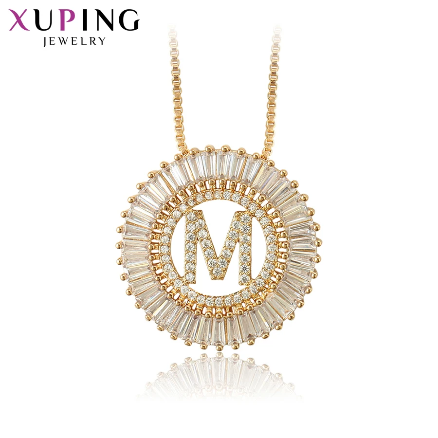 

11.11 Deals Xuping Jewelry Simple Letter "M" Design Gold-color Plated Pendant Necklace for Women Gifts S122.2-34442
