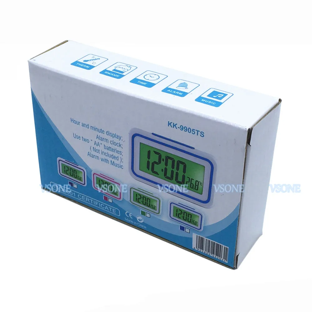 Reloj despertador Digital LCD de habla rusa con termómetro, retroiluminado, para visión ciega o baja, 4 colores, 9905RU