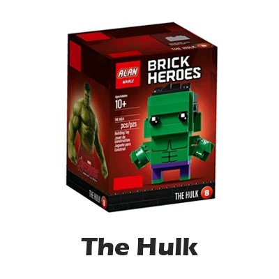 12 видов BrickHeadz фигурки супергероев Капитан Америка Железный человек Халк Ллойд Робин Чудо-Женщина модель строительные блоки игрушки - Цвет: 43022 The Hulk