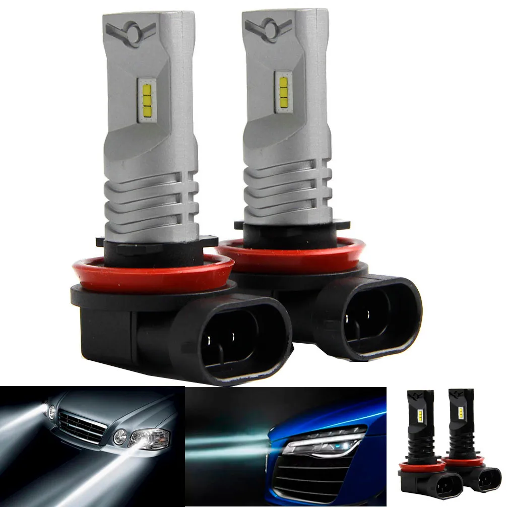 

2019 New LED Car Light1Pair H11 H8 1600LM LED 6500K White Fog Light Daytime Running Bulbs 6500K DRL LED Car Fog Light Bulb New