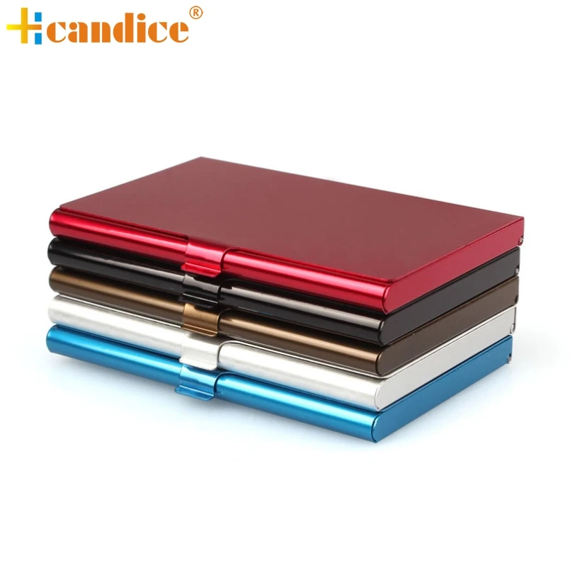  Excellent Quality Business ID Credit Card Holder Wallet Pocket Case Creative Aluminum Metal Shiny Side Scan Cover Christmas Gift 