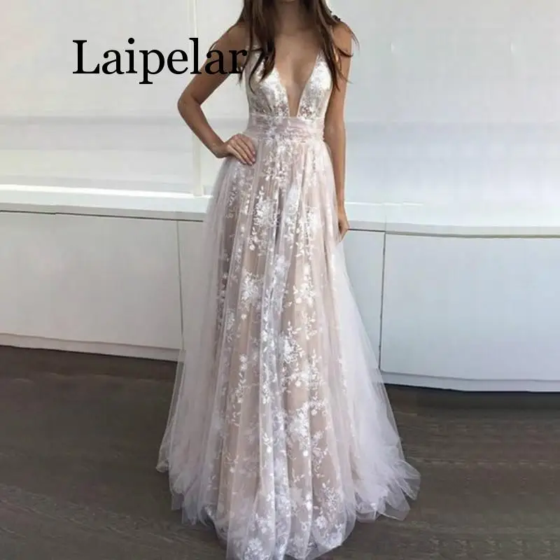 Laipelar Luxury Sexy Women White Perspective Lace V-neck Sequin Floor-Length Maxi Dress Open back Long Dress Women Party Dress sequin v neck sleeveless spaghetti straps high slit open back crisscross floor length evening gown dress