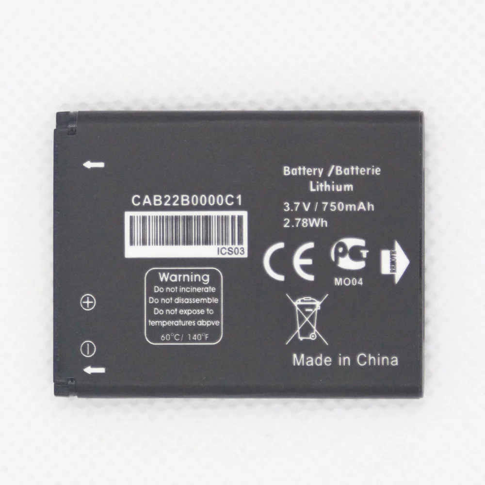 10 шт./лот CAB22B0000C1 Аккумулятор для Alcatel One Touch 1008 1009X 1016D 1035D 1040D 1010D 1010X 1013D 1040X 1042D 750 мАч
