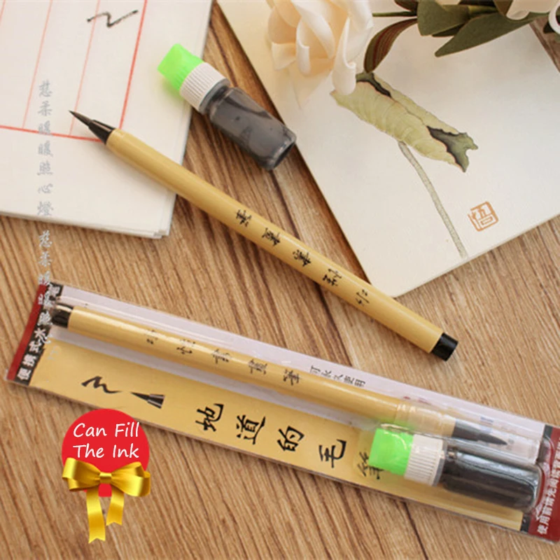 

High quality Chinese Calligraphy Soft Brush Marker Pen with Refill Ink Set For Sketch Fineliner Art supplies Stationery