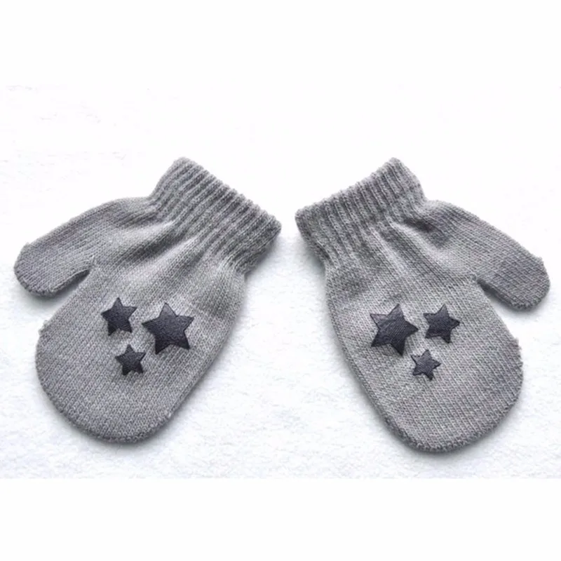Зимние милые осенние детские перчатки со звездами, вязаные, новые, качественные, с принтом в виде сердца для девочек
