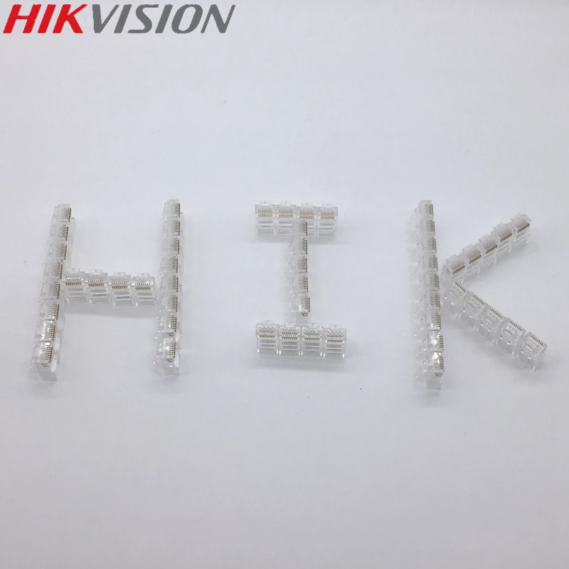 HIKVISION оригинальный UTP CAT5e RJ45 разъем DS-1M01 Кристалл 100 шт./кор. для ip-камер сети RJ45 оптовая продажа