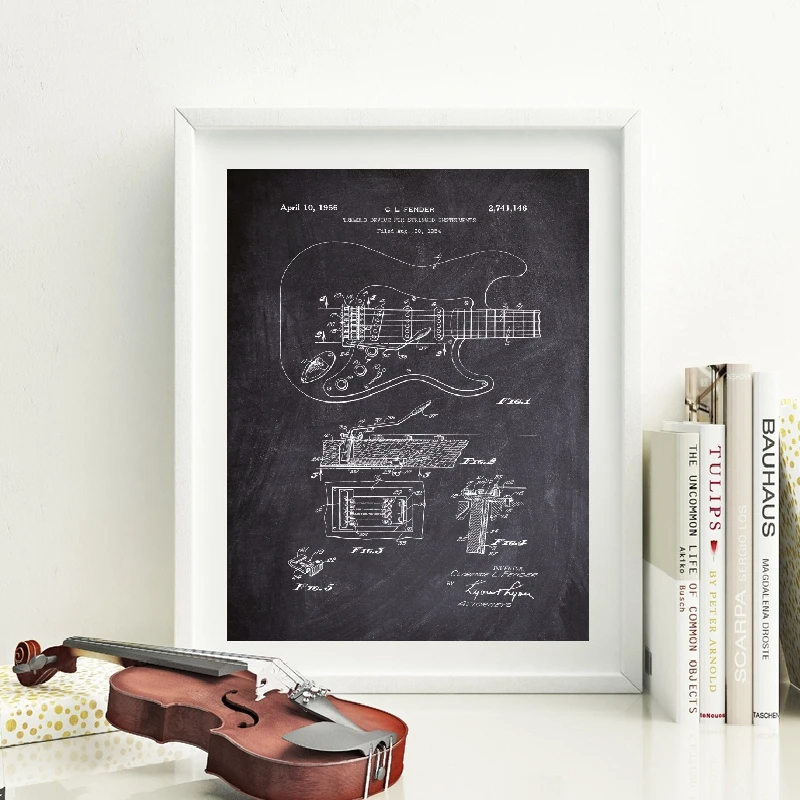 Guitar Patent Poster Print Music Studio Decor-2731