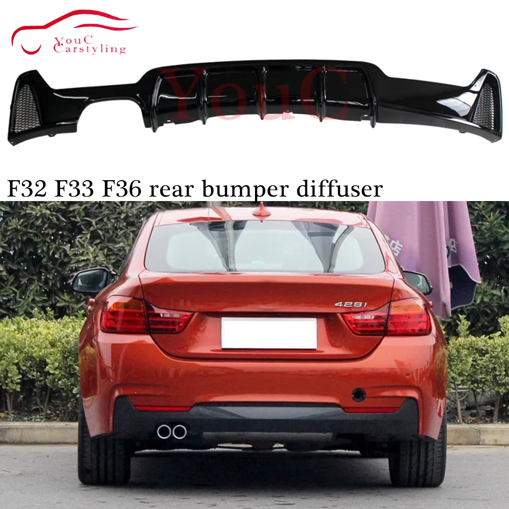 

ABS Plastic Black Color Rear Bumper Diffuser Lip Spoiler for BMW F32 F33 F36 4 Series Coupe Cabriolet Sedan 420i 428i 430i 435i
