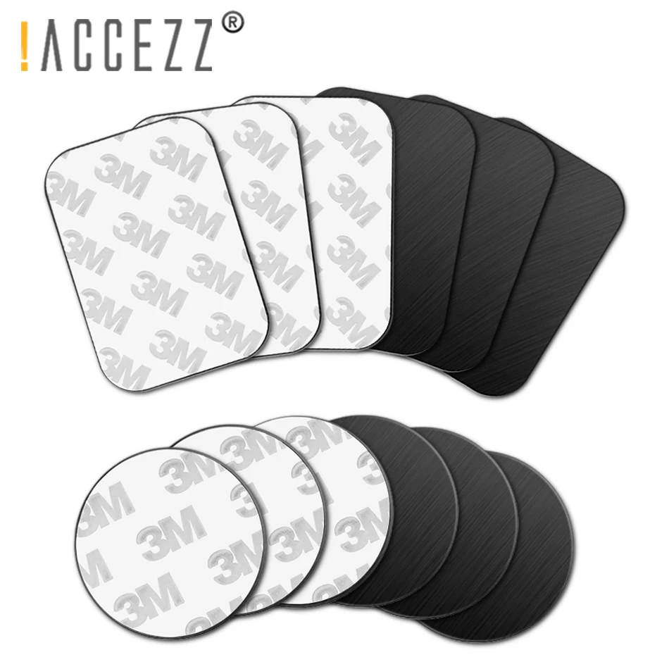 

!ACCEZZ 10pcs/lot Magnetic Metal Plate Disk For Car Phone Holder Iron Sheet Sticker Thin For Magnet Universal Mobile Phone Stand