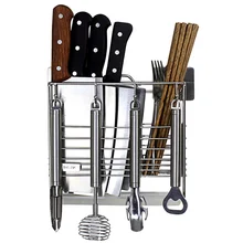 Подставка для кухонных ножей 304 из нержавеющей стали, штамповка, настенная подвесная корзинка для палочек для еды, нож для стока, стеллаж для хранения wx8311027