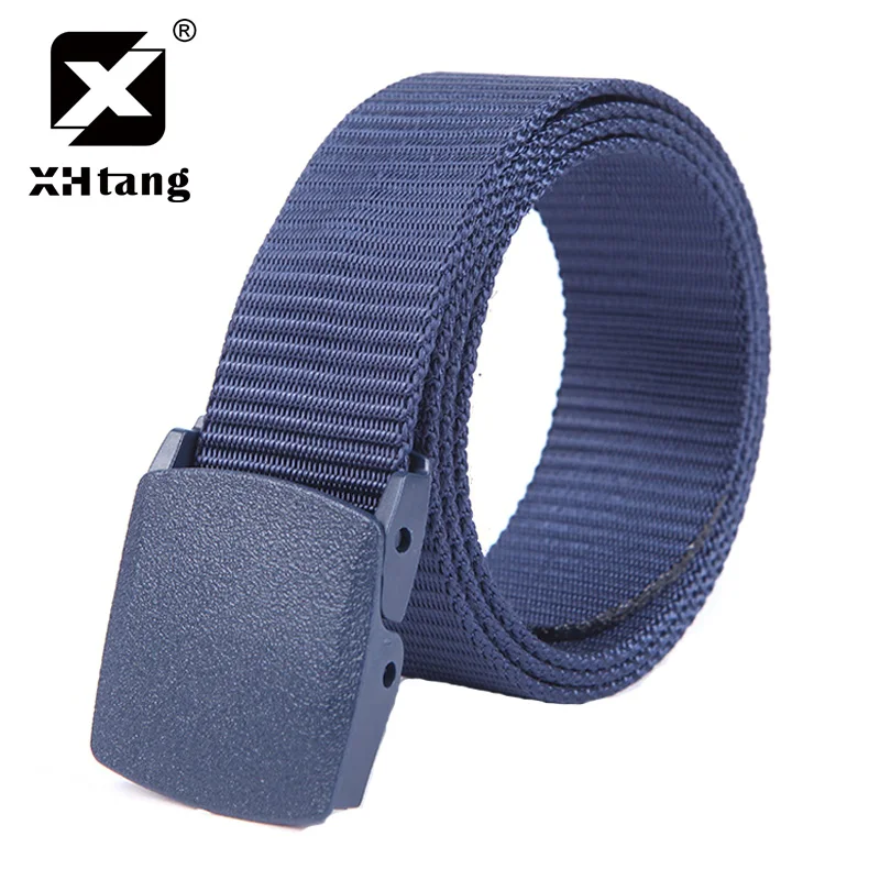 XHTANG 2018 New Men's Canvas Belt No Metal anti allergy Tactics Woven