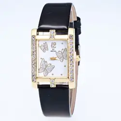 Новый PU Watch кожа женские часы с ремешком повседневное Красивые Простые круглые аналоговый Бизнес Кварцевые наручные часы для дам