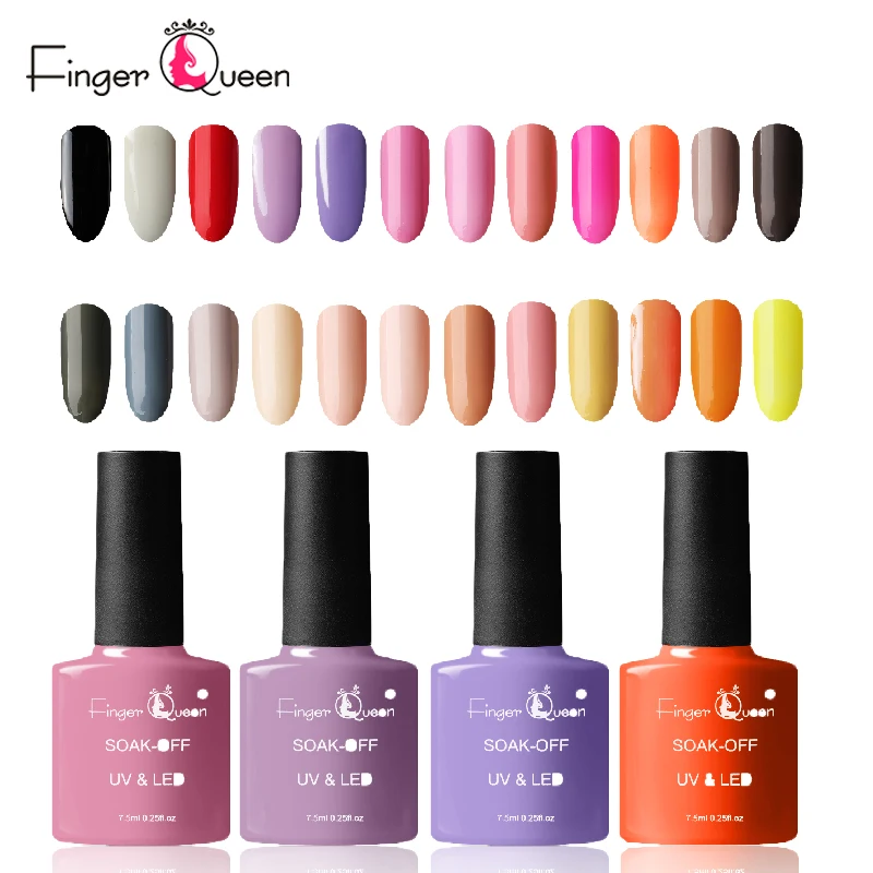 

Fingerqueen 7.5 ml Glitter Nail Polish UV LED Gel Candy Color Art Nails Varnish Soak off Lacquer Manicure Long Lasting Nail gel