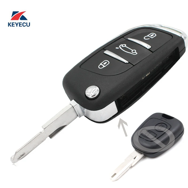 KEYECU Replacement Modified Flip Remote Car Key Fob 433MHz with