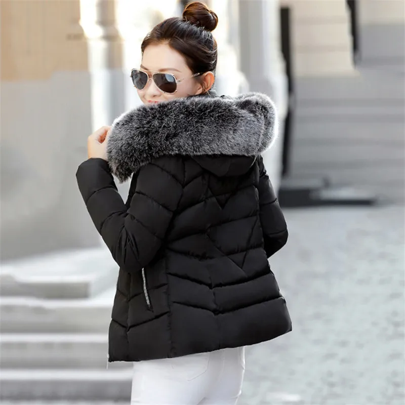 Coton Nouvelle Slim Taille Le gray Femmes Fourrure Parkas Col Thicking Bas red Femme Dames Grande Court pink armygreen Veste Vers Capuche 2018 Black Hiver Survêtement Cw509 De wq6U7tqxI