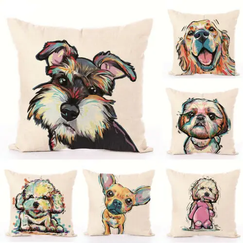 

Cute Carton Dog Fox Cat 45*45cm Cushion Cover Linen Throw Pillow Car Home Decoration Decorative Pillowcase