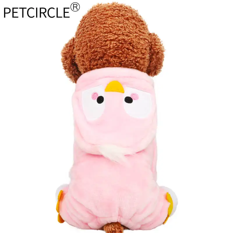PETCIRCLE Одежда для собак Тедди Померанский французский для бульдога Чихуахуа костюм Одежда для кошки осень зима платье с пингвинами - Цвет: pink