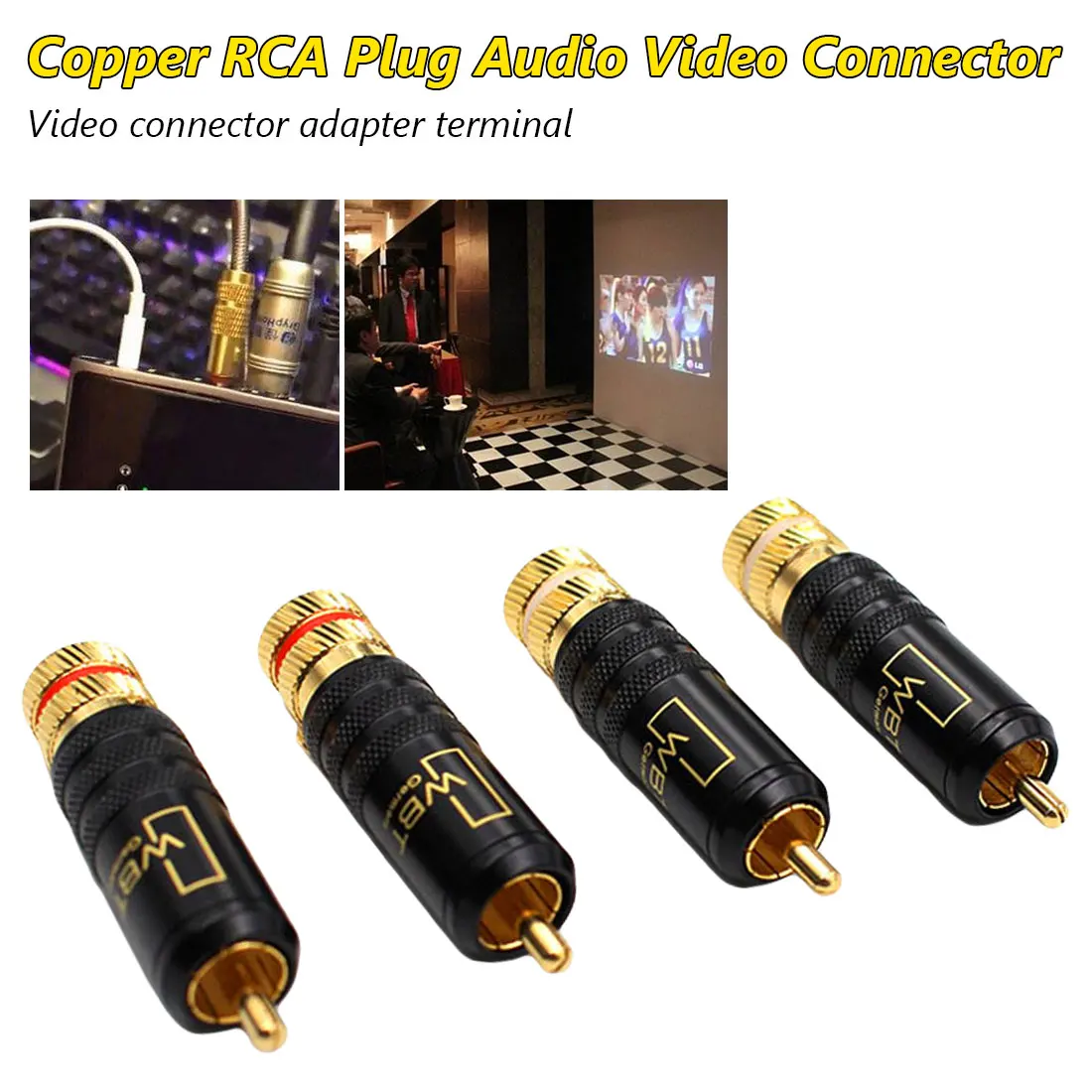 Позолоченный медный RCA штекер прочный WBT Разъем винты пайки Блокировка Аудио Видео штекер красный+ белый