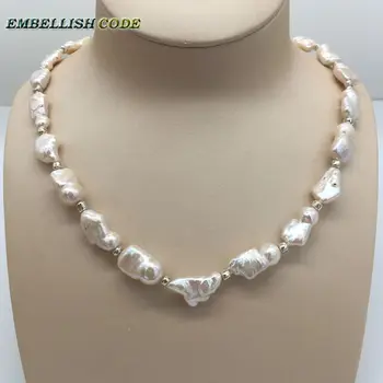 new kind necklace small baroque Irregular square style pearls natural freshwater Cultured pearl with 3mm beads special jewelry snh aa beautiful new real genuine cultured 11 13mm edison round natural freshwater pearl necklace jewelry design free shipping