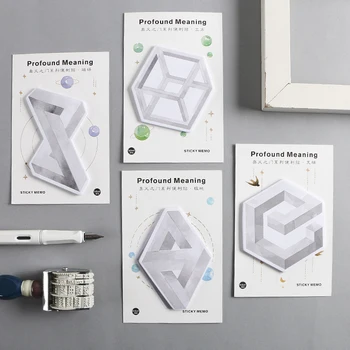 

4 pcs Profound meaning memo pad Post bookmark stick planner stickers note it Stationery items Office School supplies F049