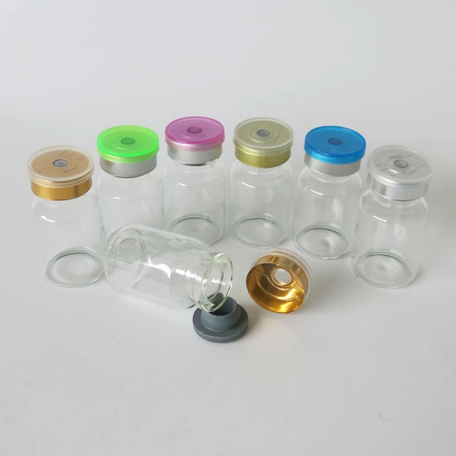 Clear Glass Injection Vial 10ml Rubber Stopper 20mm