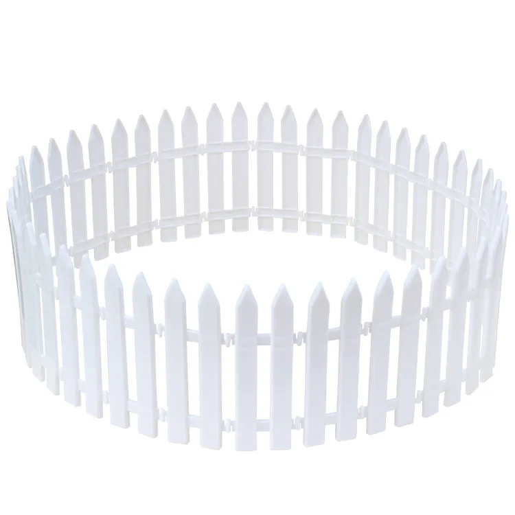 Free Shipping 5pcs Pointed Plastic Fence Garden White Decorated Garden Flowerbed Kindergarten Christmas Fence Small