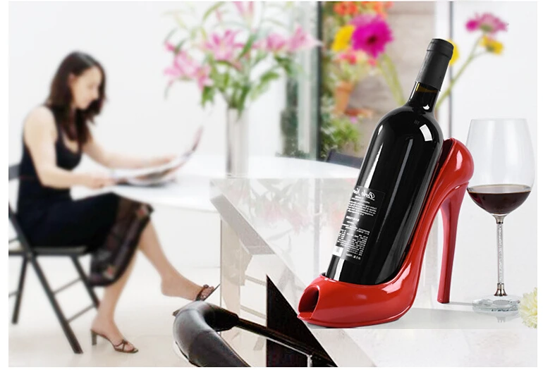 Высокий каблук обуви винная бутылка стойка для вина практичная скульптура винные стойки украшения дома аксессуары мебель винная полка