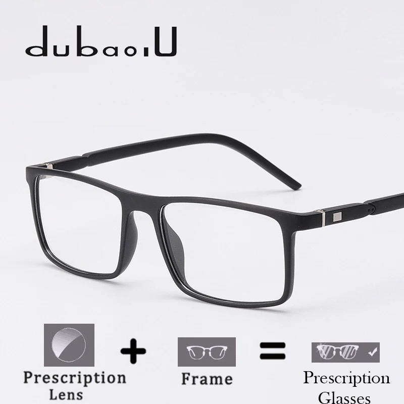 

TR90 Prescription Glasses Men Fashion Rectangle Clear Computer Myopia Optical Prescription Spectacles High Quality #MZ03-08