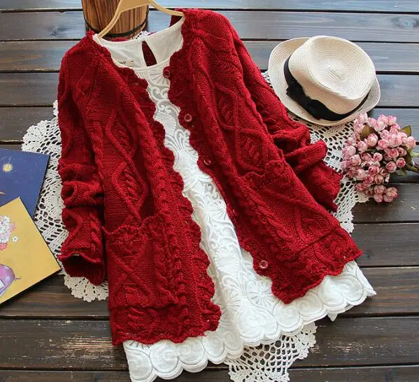 

2018 New Fashion Autumn Winter Women's O Neck Hollow Out Knit Cardigan Coats Female Lady Twist Cardigan Sweater Coat Student