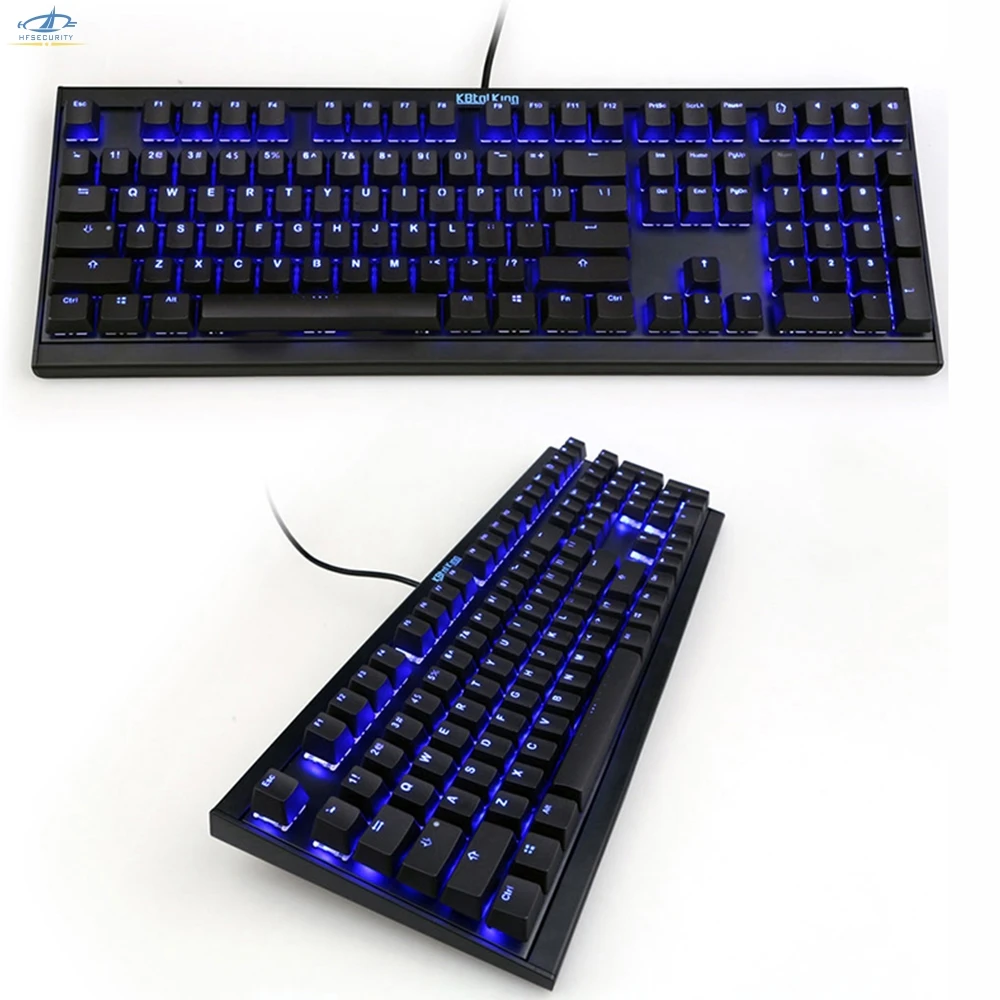 

[HFSECURITY] 108 Buttons Blue Backlight Gaming USB Wired Mechanical Keyboard Red Tea White Black Axis Suspension Keyboard
