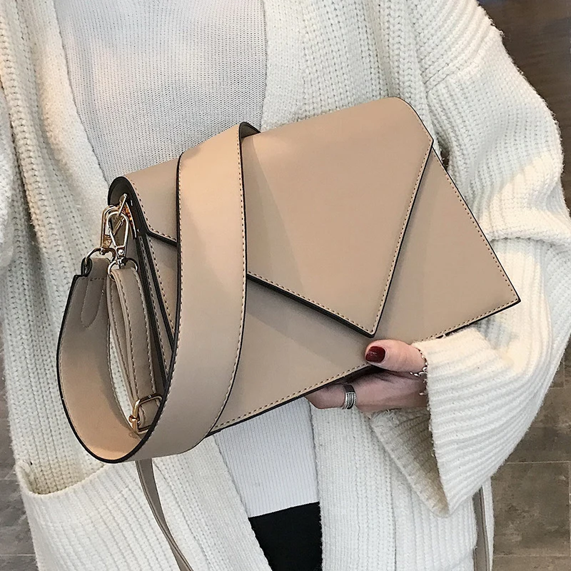 عالية الجودة PU الصلب النساء مربع أكياس قابل للتعديل الأشرطة الكورية نمط الصلبة Crossbody أكياس سيدة الأزياء حقيبة كتف بتصميم بسيط B51
