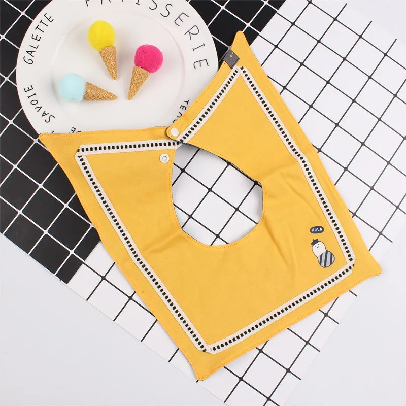 6Square Scarf Baby Bandana Bibs Newborn Boys Girls Absorbent Cotton Saliva Towel Buckle Closure Adjustable Toddler Burp Cloth