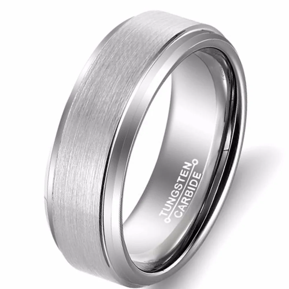 8MM Genuine Tungsten Carbide Finger Rings Men's & Women's Forever Waterproof & Scratch Resistant