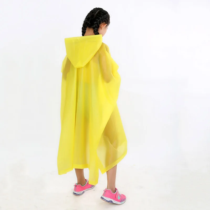 Длинный прозрачный детский плащ-дождевик для девочек, плащ-пончо, непромокаемая одежда для мальчиков и девочек, Детский рюкзак Eva, дождевик - Цвет: Цвет: желтый