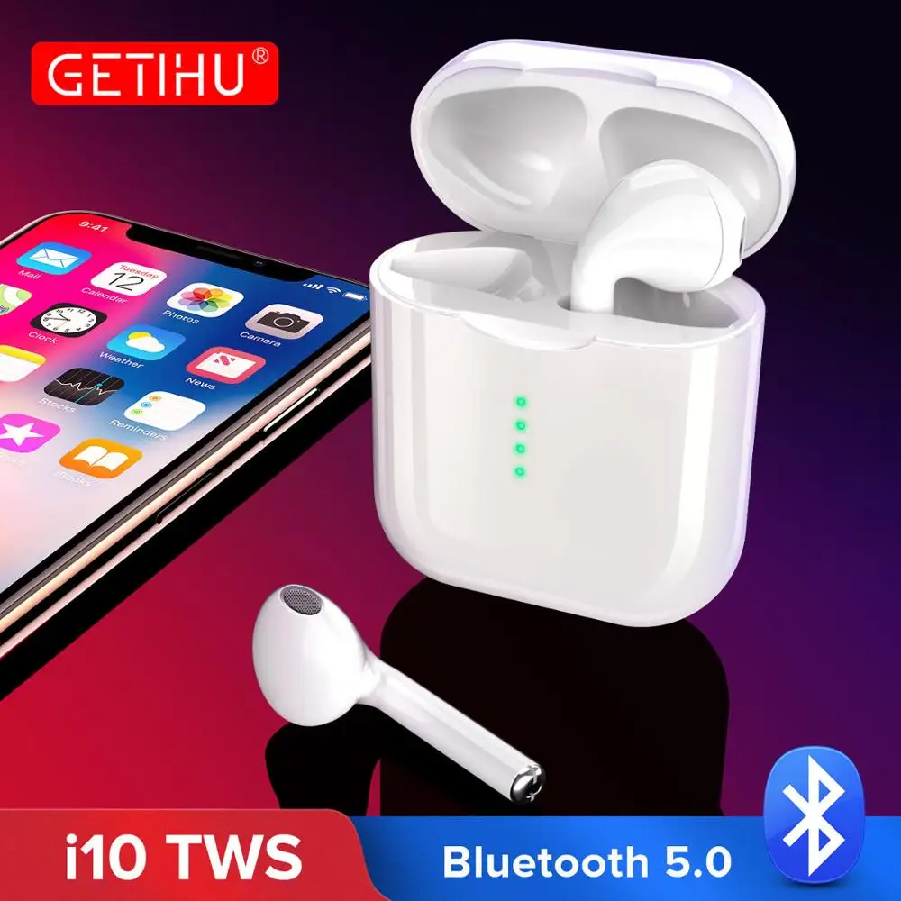 

i10 i10S 1:1 TWS Bluetooth 5.0 Earphone Mini Touch Control Phone Wireless Headphones Charging Box Cordless Sport Headset Earbuds