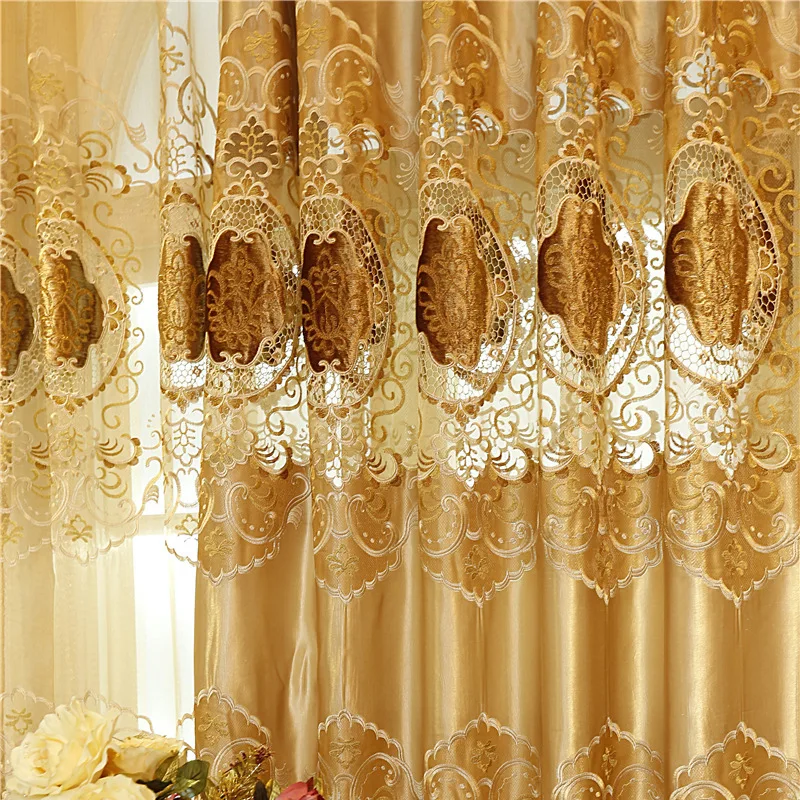 Купить Тюль Золотой Вышивкой