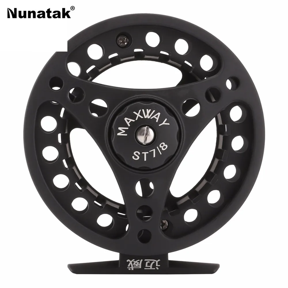 New Nunatak fly fishing reel 3/4 5/6 7/8 plastic gear aluminum machining Black color lake saltwater Freshwater applicable