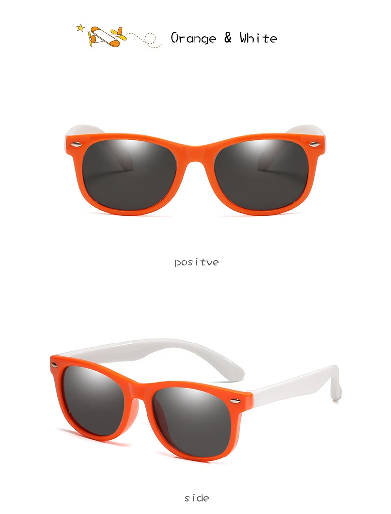 Длинные детские солнцезащитные очки, поляризационные солнцезащитные очки для мальчиков и девочек, детские очки UV400, детские очки, Gafas Infantil - Цвет линз: orange white