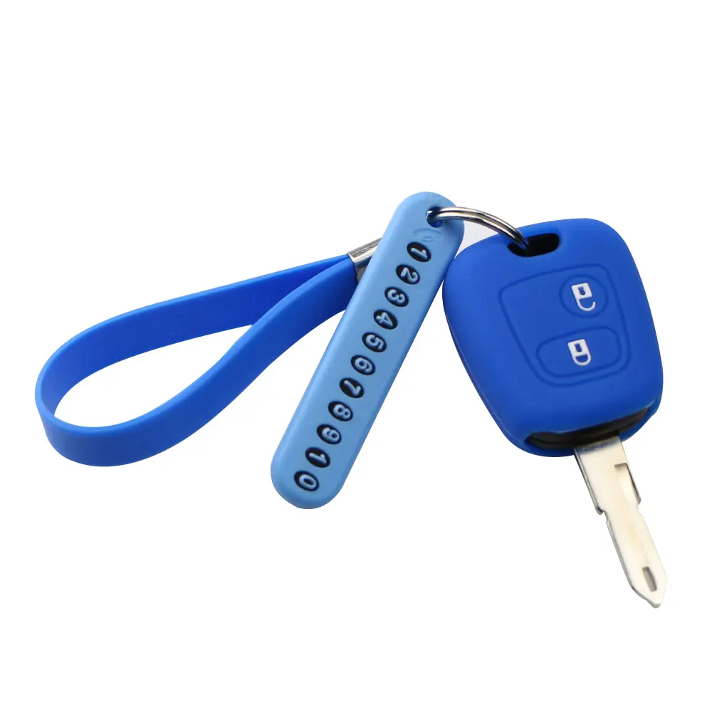 Силиконовый для ключа автомобиля чехол брелок с держателем номера телефона для Citroen C1 C2 C3 C4 XSARA PICASSO peugeot 106 107 206 207 307