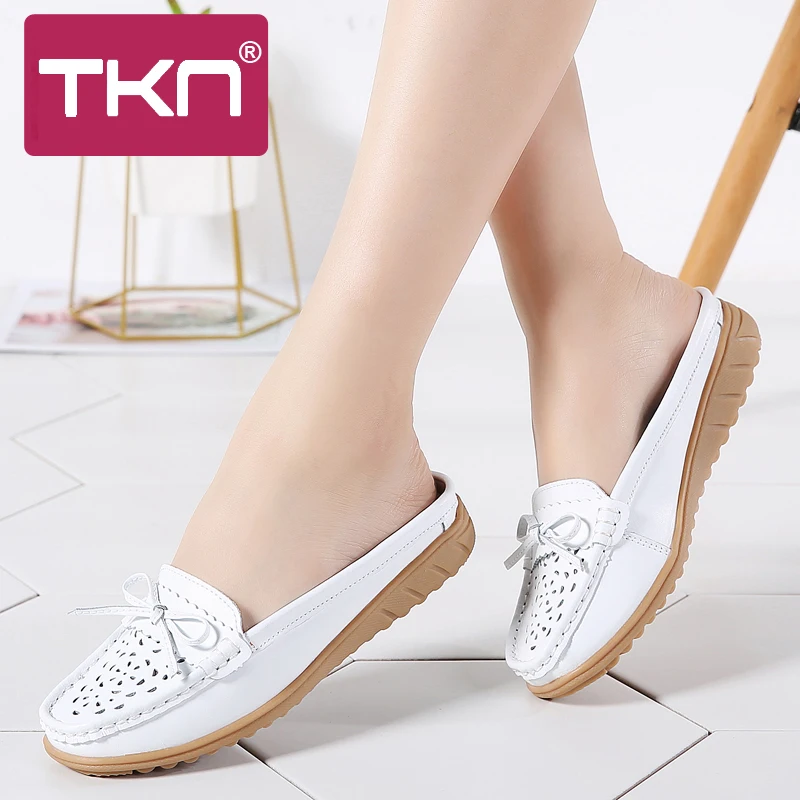 Chaussures Ballet Blue Sur Cuir Tkn Sky 710 710 Diapositives Appartements Plat Paresseux D'été 2018 Pink Hollow Blanc Slip Véritable 710 White En Femmes Chaussons White Sandales De 710 Trou twwCXAOq