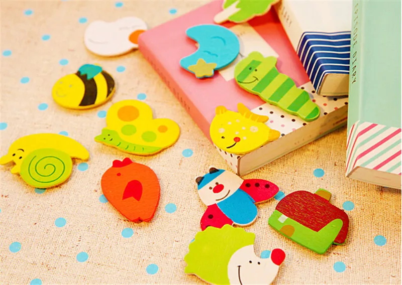 12 шт. набор детские деревянные Мультяшные животные милый магнит на холодильник ЭКО Детские развивающие игрушки магниты на холодильник идеи подарка