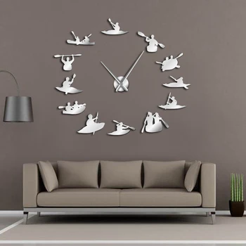 

DIY Boating Wall Clock Martial Arts Kayaking Modern Design Wall Decor Yacht Sports Exclusive Wall Sticker Clock Watch Home Decor